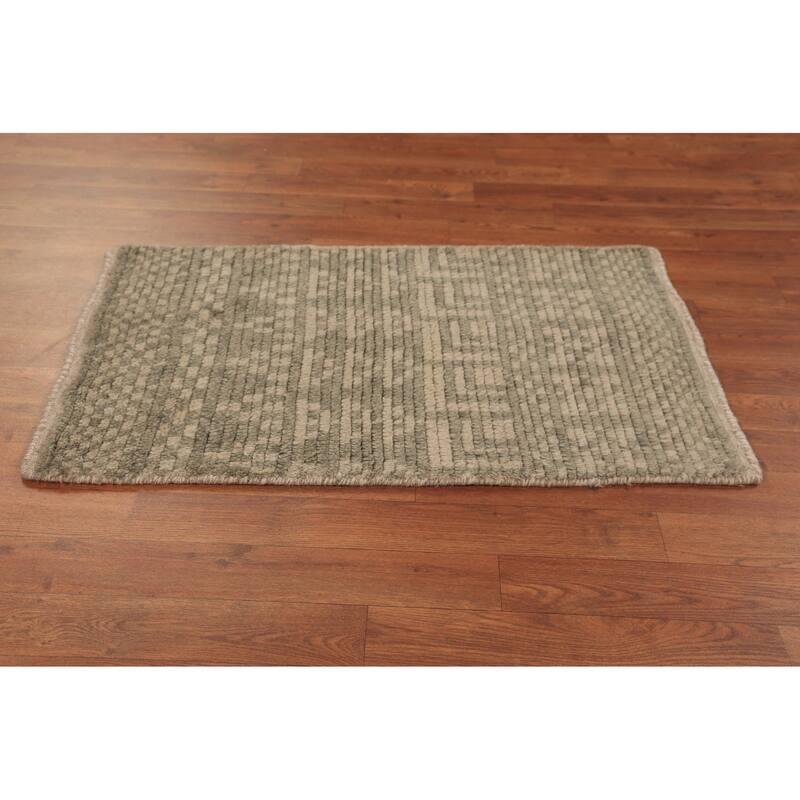 Geometric Moroccan Foyer Rug Handmade Wool Carpet - 2'0"x 3'0"