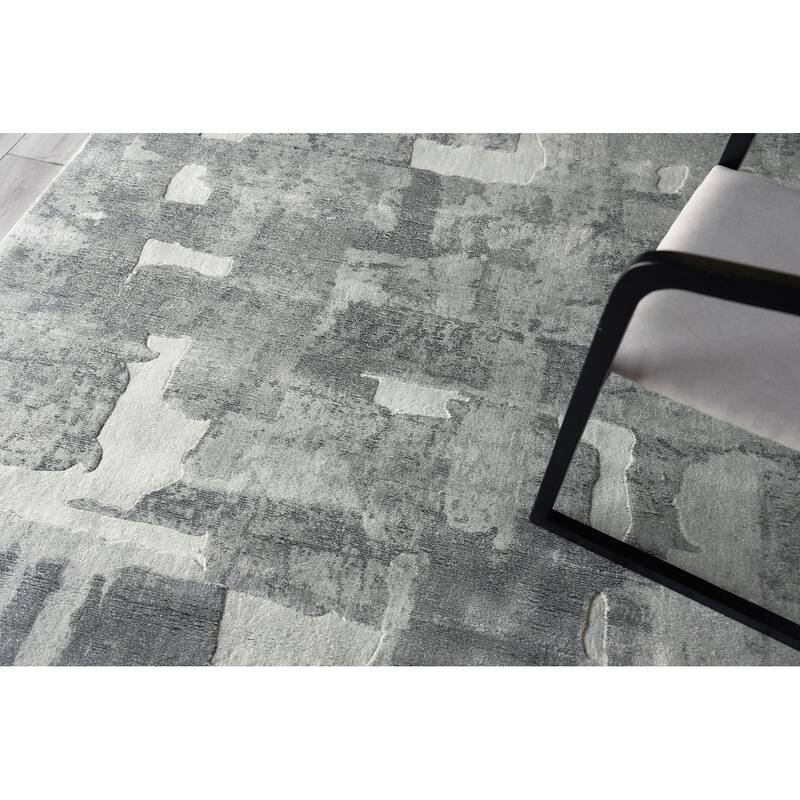 Papyrus Gray Wool/Bamboo Silk handloomed Area Rug