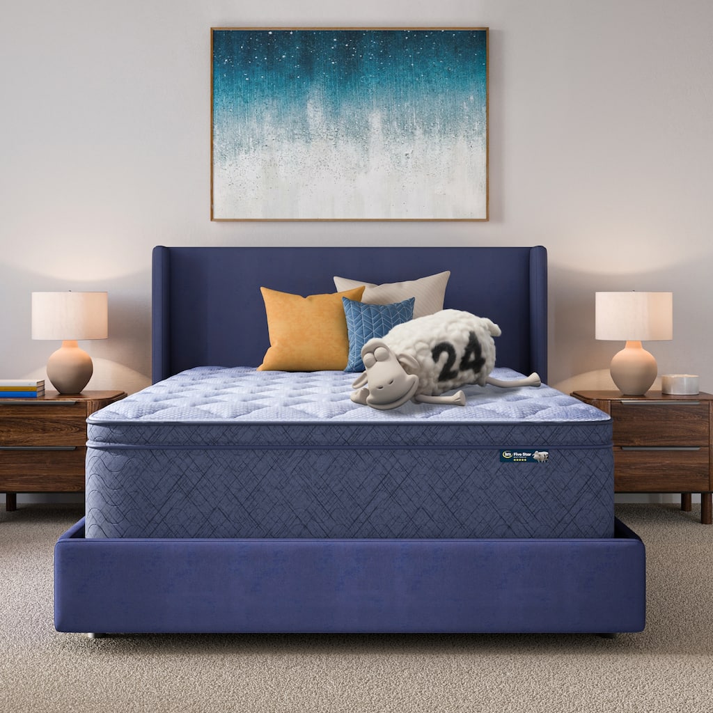 Serta Five Star Mattress Sleep to Go 16" Plush Pillow Top Mattress in a Box - Light Blue