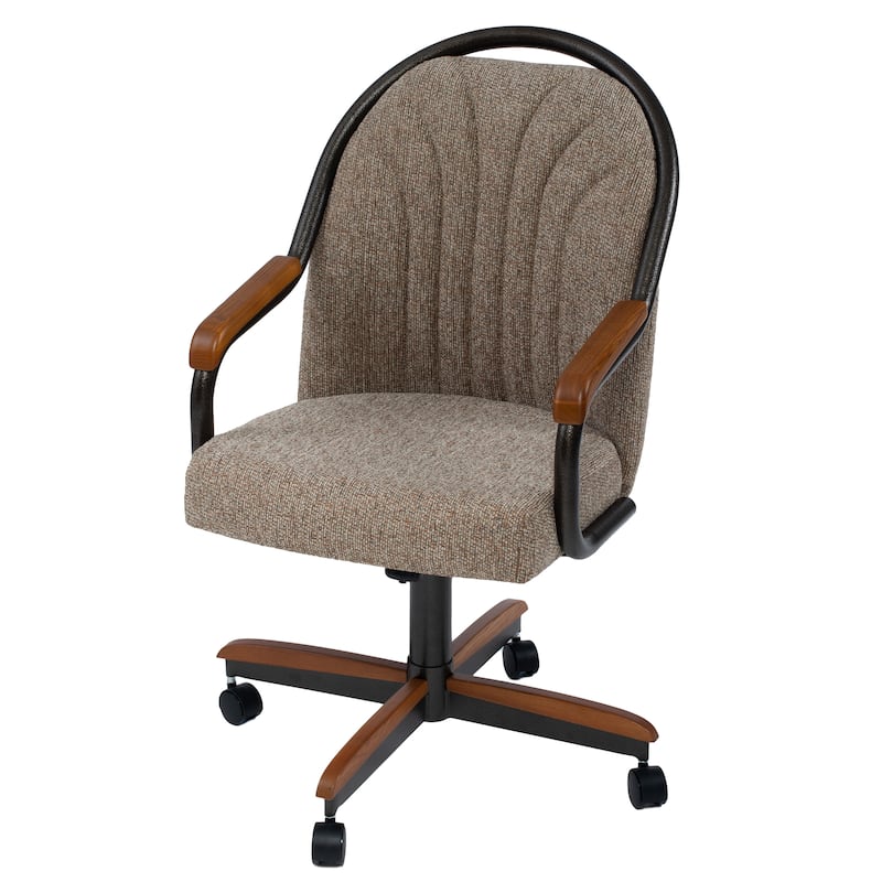 Casual Dining Barell Swivel and Tilt Rolling Dining Chair - 38"Hx221/2"Wx22"D - 38"Hx24"Wx22"D