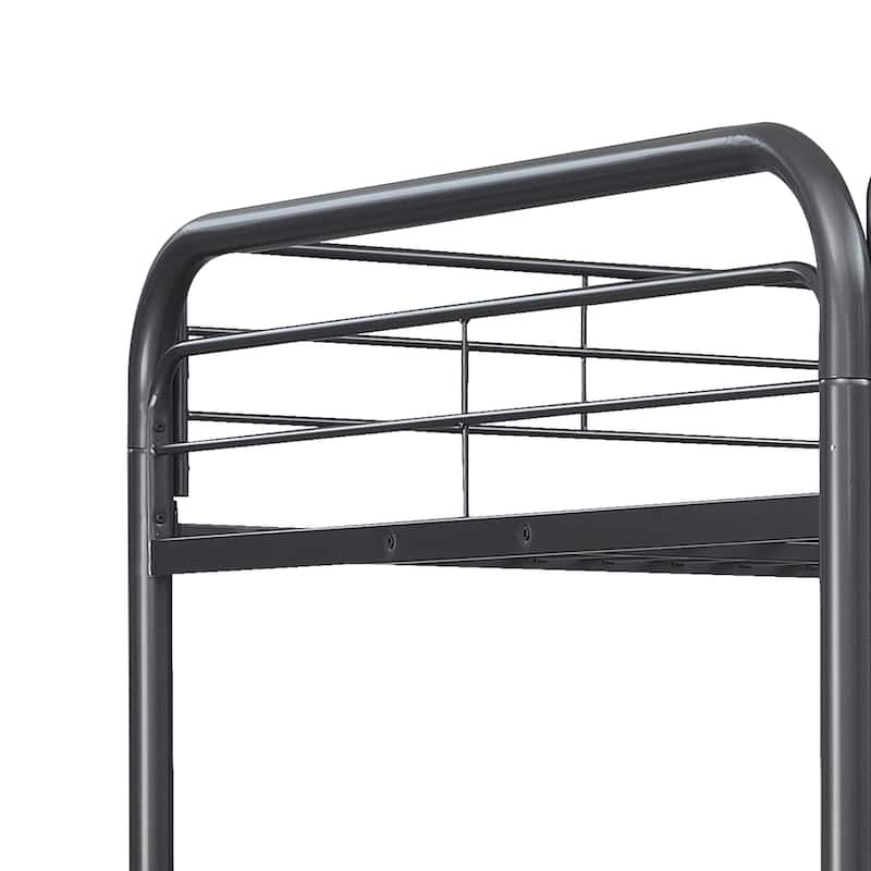 Metal Triple Bunk Bed with Ladder and Fence for Kids' Rooms
