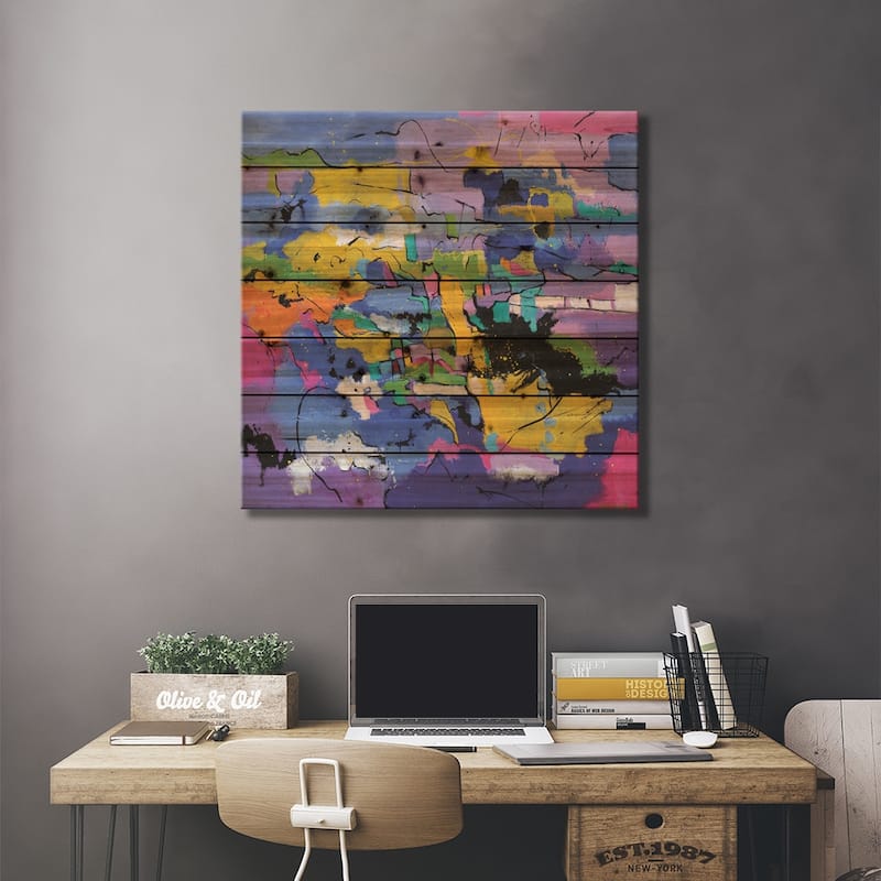 Summer Leaves Print On Wood by Pol Ledent - Multi-Color