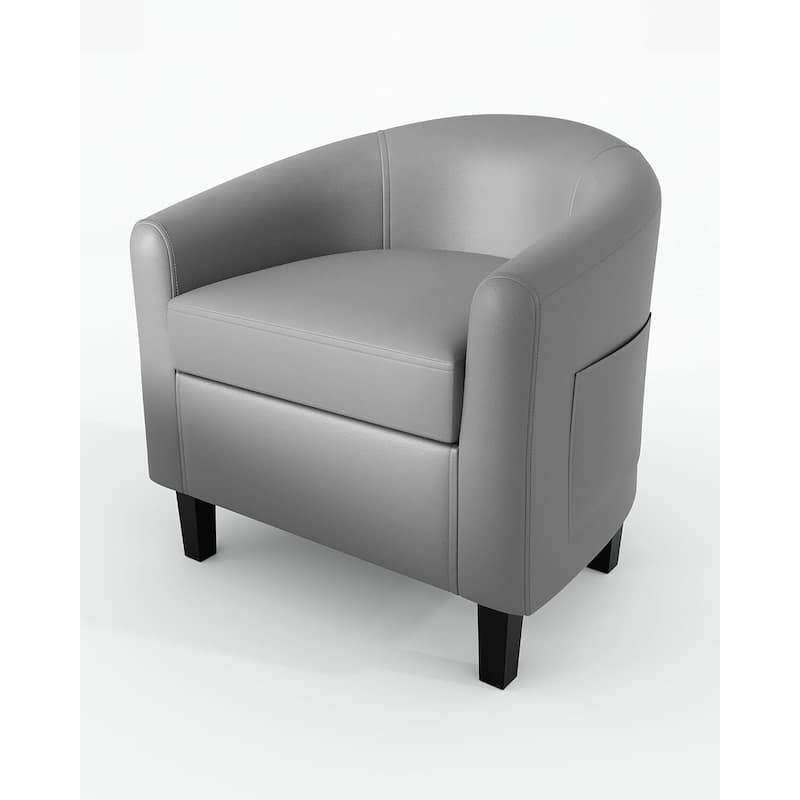 Faux Leather Sofa Accent Chair for Living Room Bedroom Reading Room