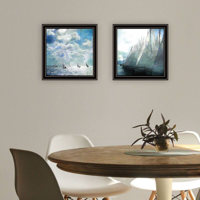 2-Piece Framed Wall Art Set - Sail Away, Black Frame