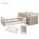 preview thumbnail 12 of 25, L-shaped Twin Loft Bed and Twin Platform Bed with 7 Drawers