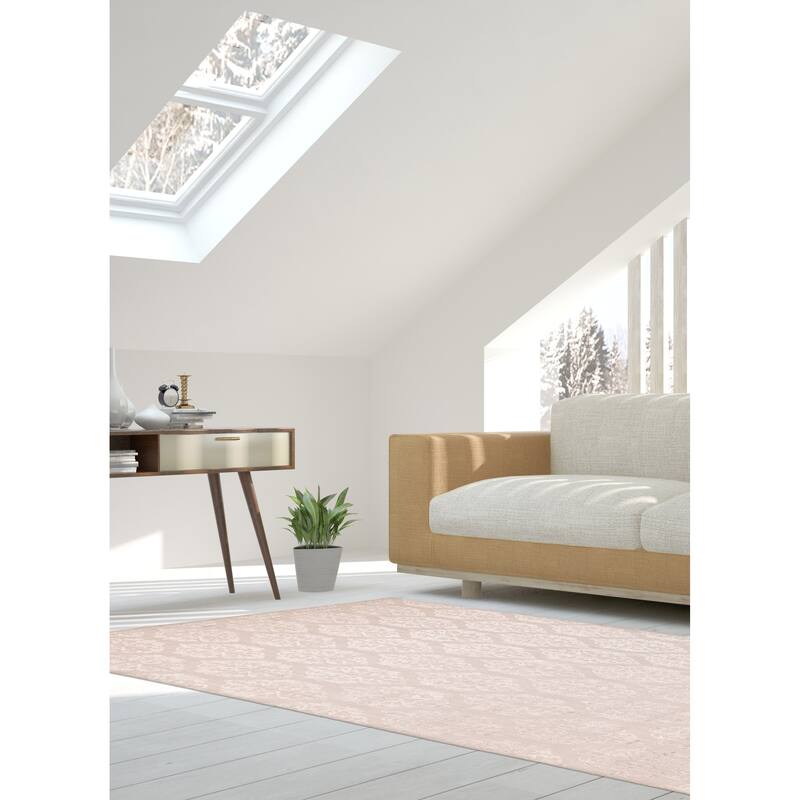 ECARPETGALLERY Hand Loomed Elysian Grey Viscose, Wool Rug - 6'6 x 9'9