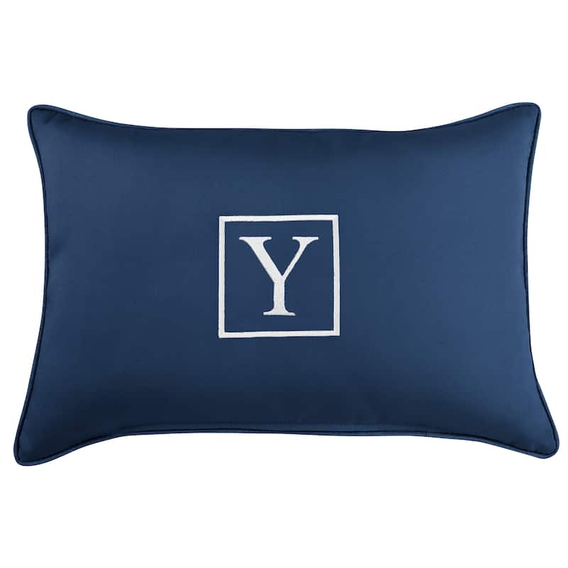 Sunbrella Canvas Monogram Indoor/Outdoor 13x20 Corded Pillow (Single)