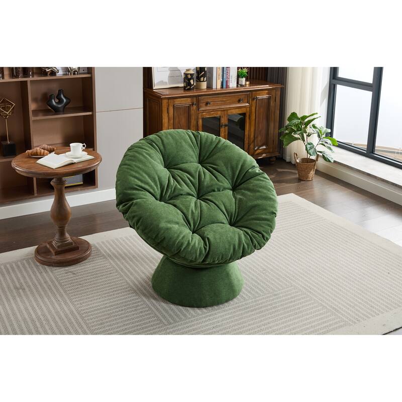 Oversized Swivel Accent Chair, 360-Degree Swivel Barrel Chair, Papasan Chair for Living Room and Bedroom Comfort