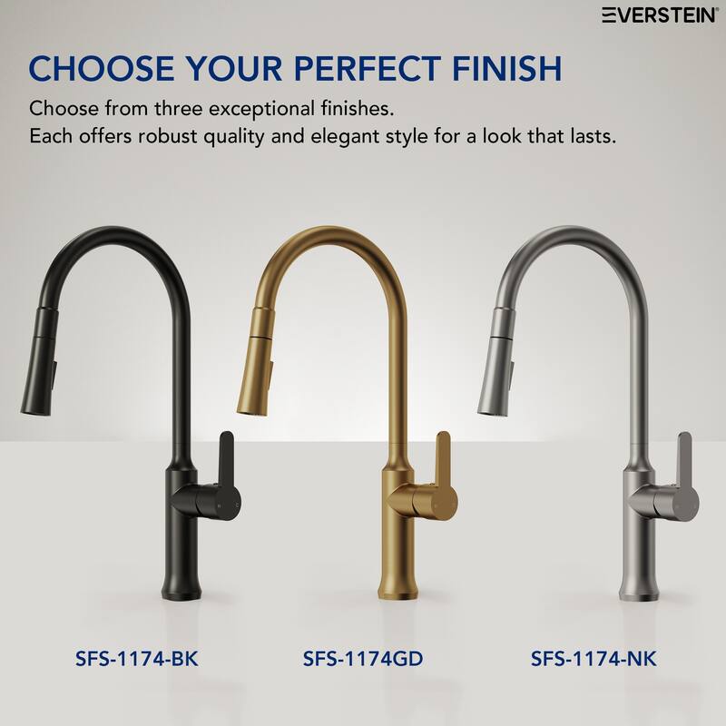 Single Handle Pull Down Kitchen Faucet with Sprayer Brass Swivels 360° Kitchen Faucet