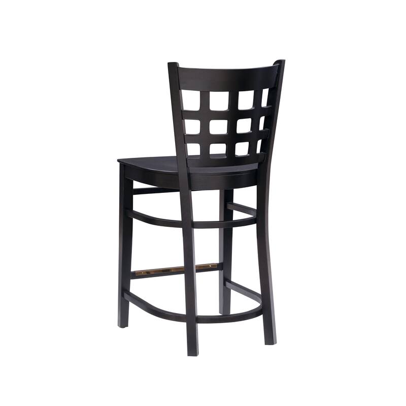 Linon Levan Counter Stool Black Wood Seat Set Of 2