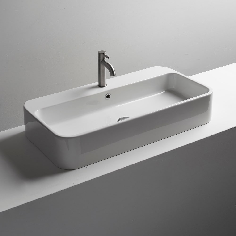 WS Bath Collections Cosa 39-3/8" Rectangular Ceramic Vessel or Wall