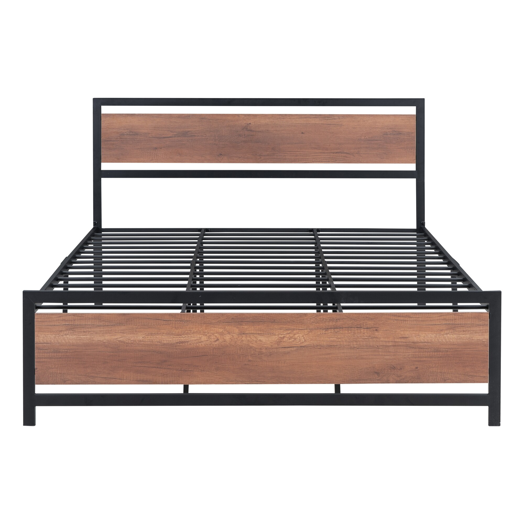 Black metal sale and wood headboard