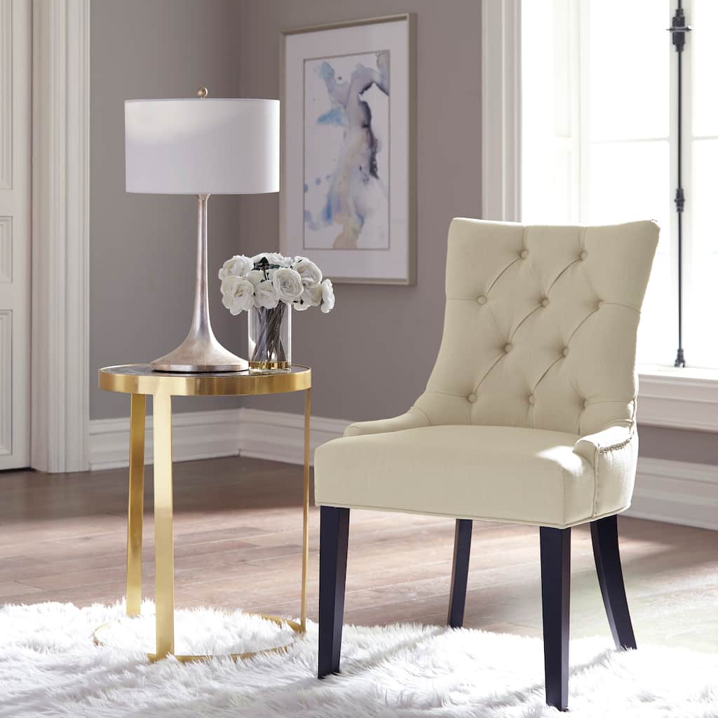 Boutique Natural Button Tufted Dining Chair