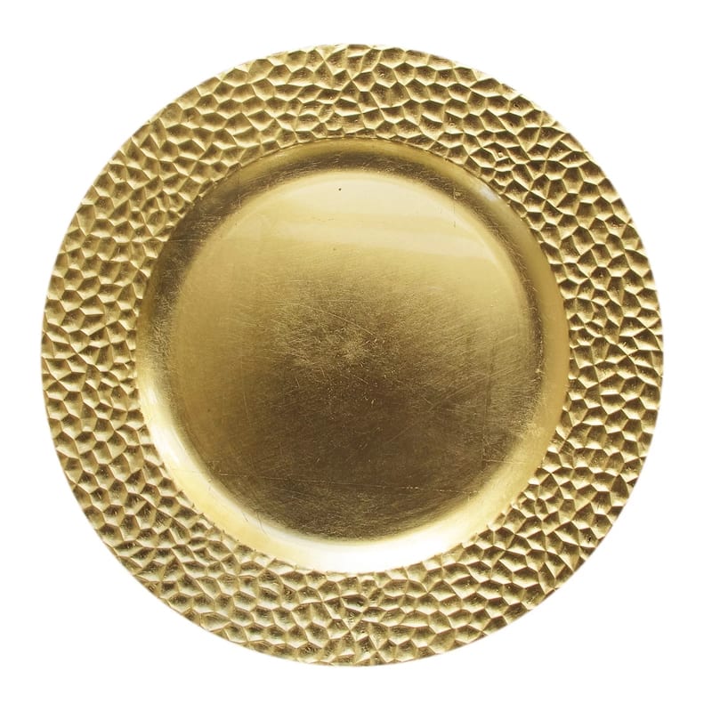 Hammered Charger Plate Gold 13"