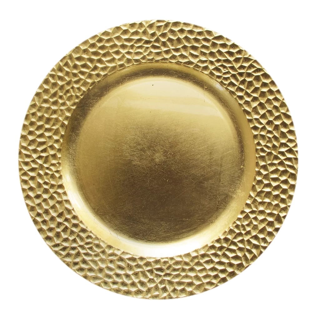 Hammered Charger Plate Gold 13"