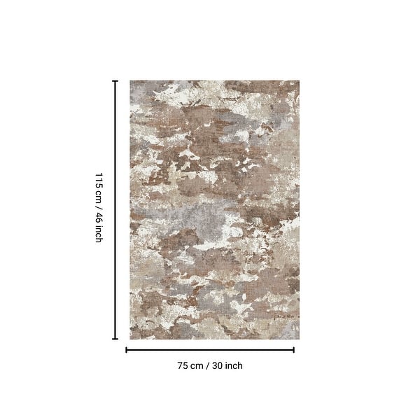 dimension image slide 15 of 16, Washable Vintage Area Rug Modern Abstract Soft Rug