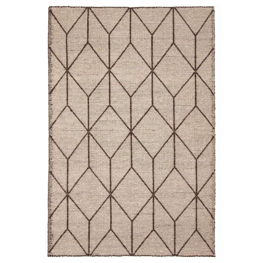 ECARPETGALLERY Braid weave Sienna Cream Wool Rug - 5'2 x 7'8