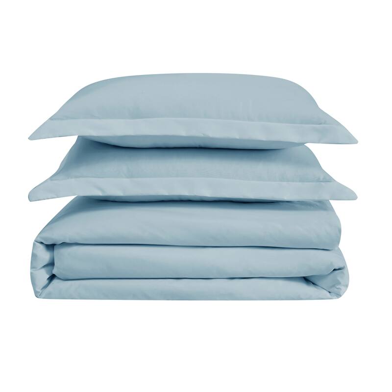 Cannon Heritage Solid 3 Piece Duvet Cover Set - Blue - Twin - Twin XL