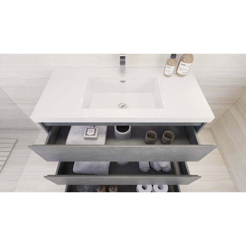 Aron 42'' Freestanding Vanity with Reinforced Acrylic Sink