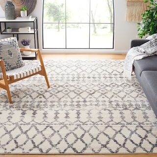 SAFAVIEH Tulum Annalis Moroccan Boho Rug - Ivory/Grey - 8' x 10'