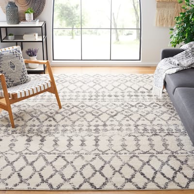 SAFAVIEH Tulum Annalis Moroccan Boho Rug - Ivory/Grey - 8' x 10'