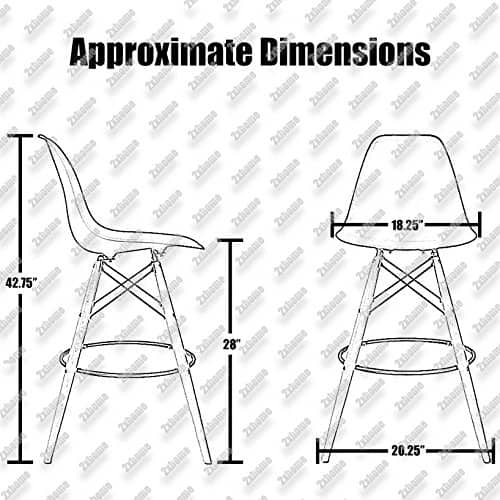 28 inch Plastic Chair Eiffel Wood Leg DSW Teal Counter Bar ...