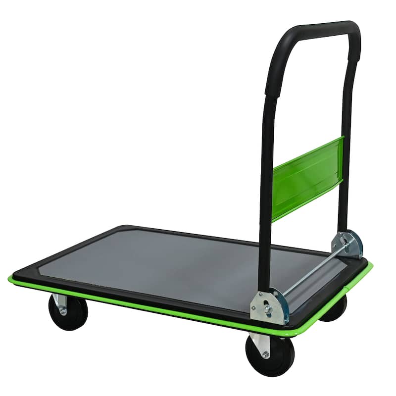 Heavy Duty Folding Flatbed Cart with 360°Swivel Wheels