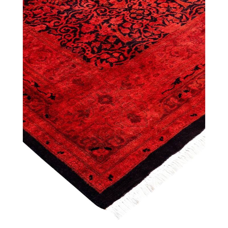 Contemporary Overdyed Wool Hand Knotted Runner - 3' 0" x 9' 0"