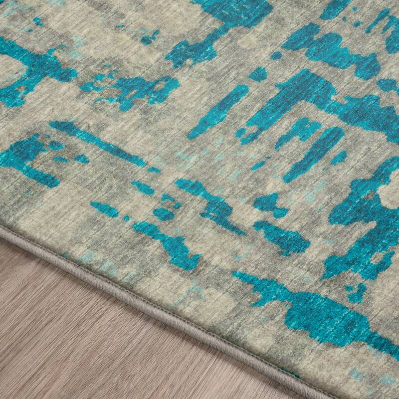 Indoor/ Outdoor Bravado Abstract Crosshatch Caramel Washable Area Rug