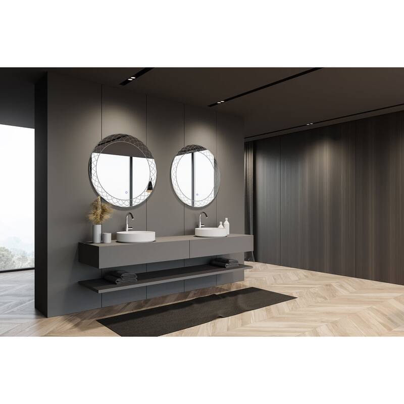 Aquadom Frost LED Lighted Bathroom Round Mirror