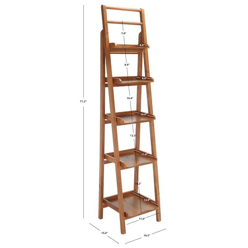 SAFAVIEH Ricca Distressed Ivory Leaning Etagere - 16.5" x 15" x 71.3" - 17Wx15Dx71H