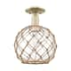 Option Antique Brass / Clear Glass with Brown Rope