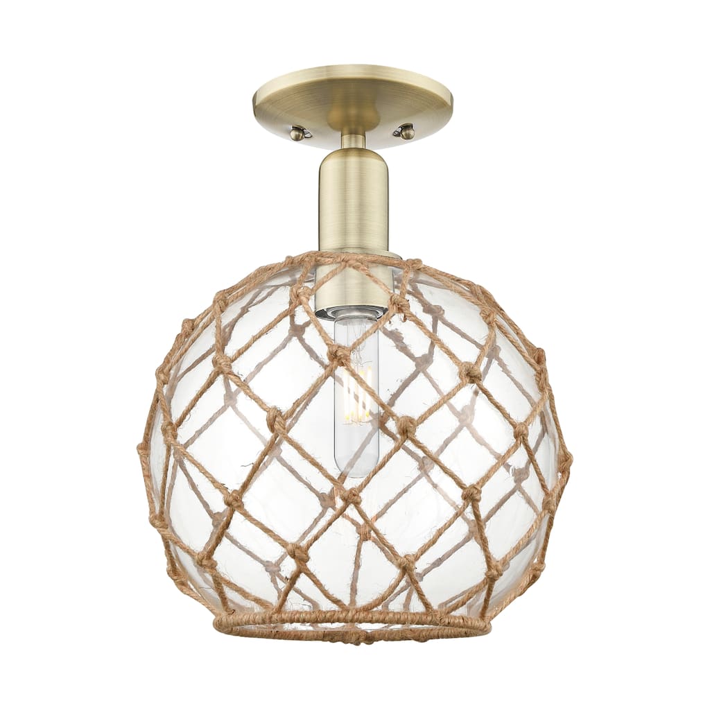 Innovations Lighting Endless Possibilities Arcadia - Farmhouse Rope - 1 Light 10" Semi-Flush Mount