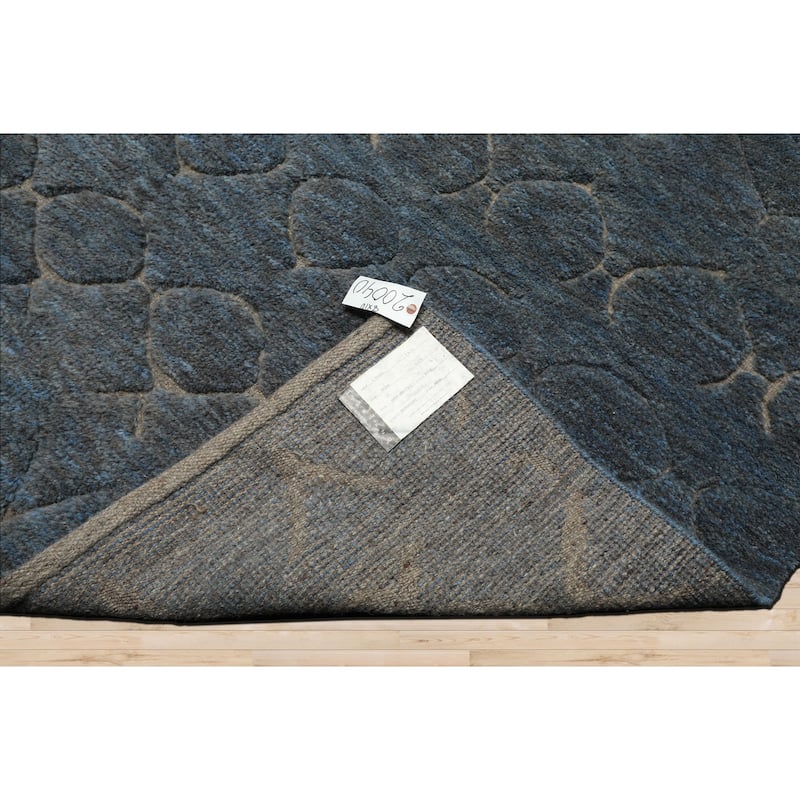 8x10 Tibetano Hand Knotted Wool Grey Modern & Contemporary Plush Pile Rug - 8' x 10'