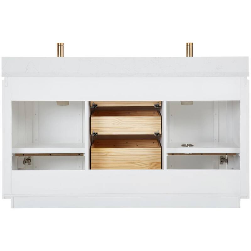 Miseno MV-SAN60M-GW-NM San 60" Free Standing Double Basin Vanity Set