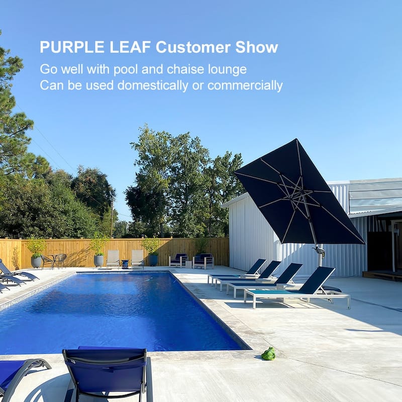 PURPLE LEAF Double Top 9x11/9x12/10x12/10x13ft Rectangle Umbrella Large Cantilever Outdoor Classic Umbrella
