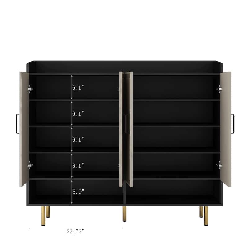 GDFStudio - Martin Large Modern Shoe Storage Cabinet with Adjustable Shelves and Multi-Door Design - Sideboard,Shoe Cabinet