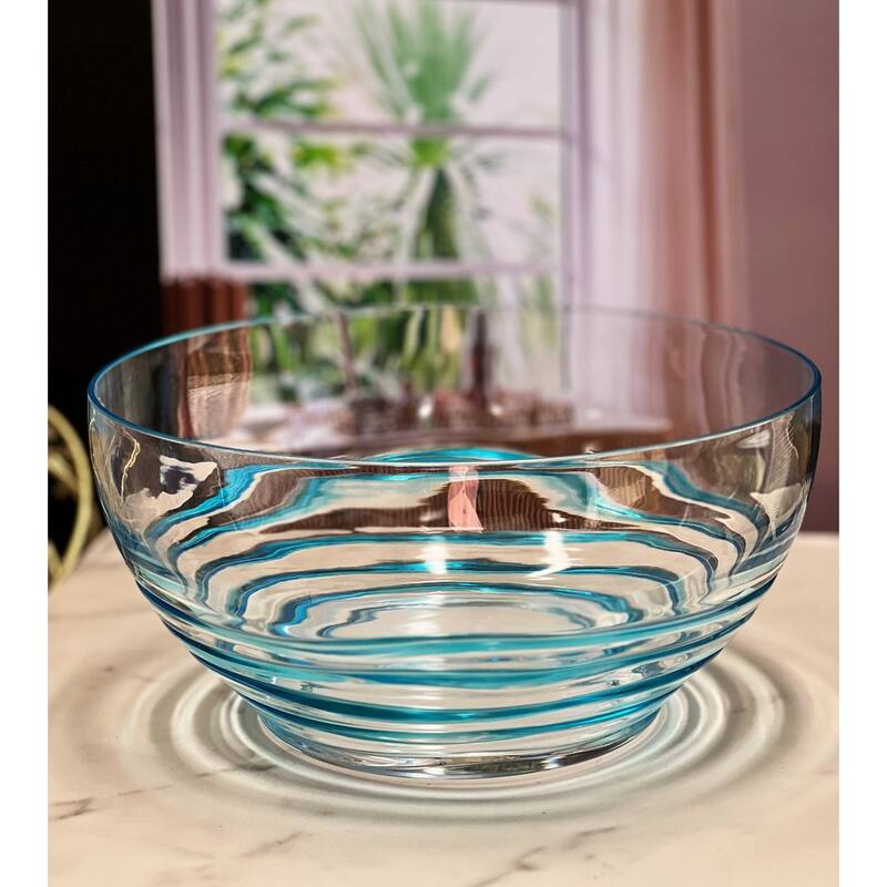 LeadingWare Swirl Acrylic Large Serving Bowls 10" W x 10" L x 4.9" H