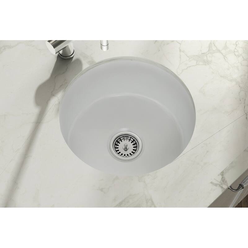 Sinksation Fireclay 18" Round Undermount Bar Kitchen Sink - 18