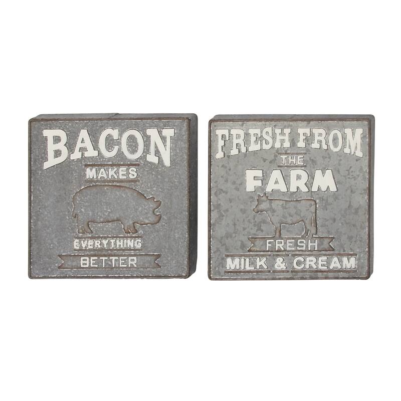 Grey Iron Farmhouse Wall Decor Text (Set of 2)