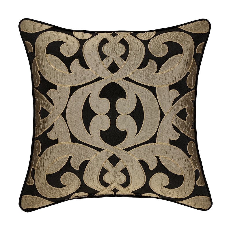 J. Queen New York La Boheme Onyx 20" Square Decorative Throw Pillow