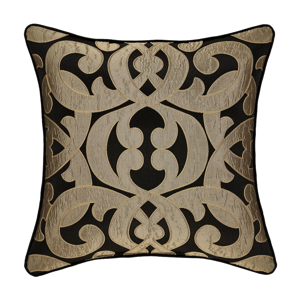 J. Queen New York La Boheme Onyx 20" Square Decorative Throw Pillow