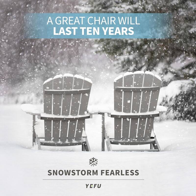 WINSOON All Weather HIPS Outdoor Plastic Adirondack Chairs Set of 2