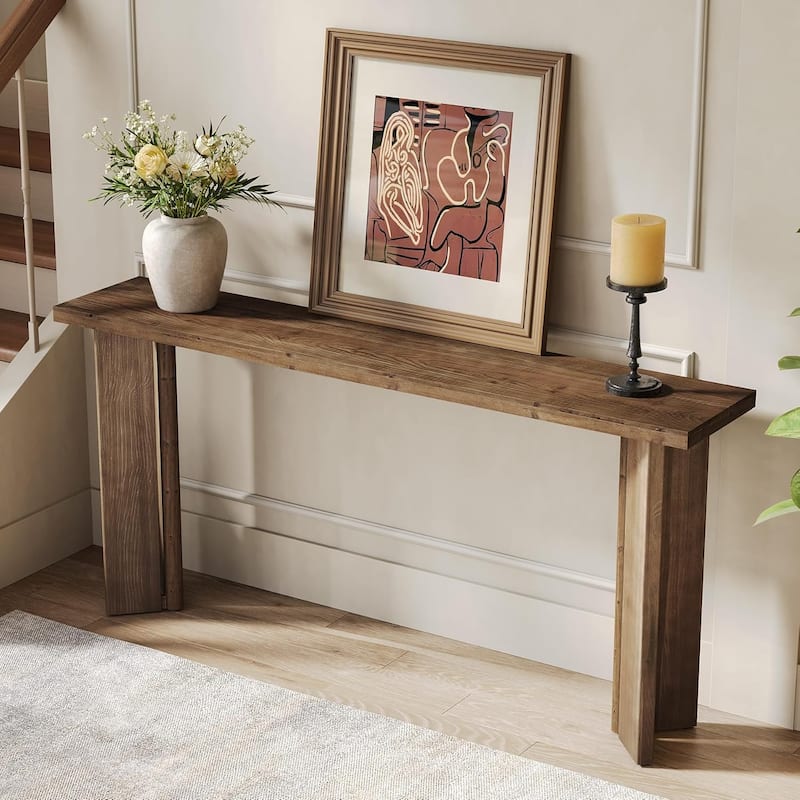 70.9-Inch Solid Wood Console Table, Narrow Long Sofa Table Behind Couch