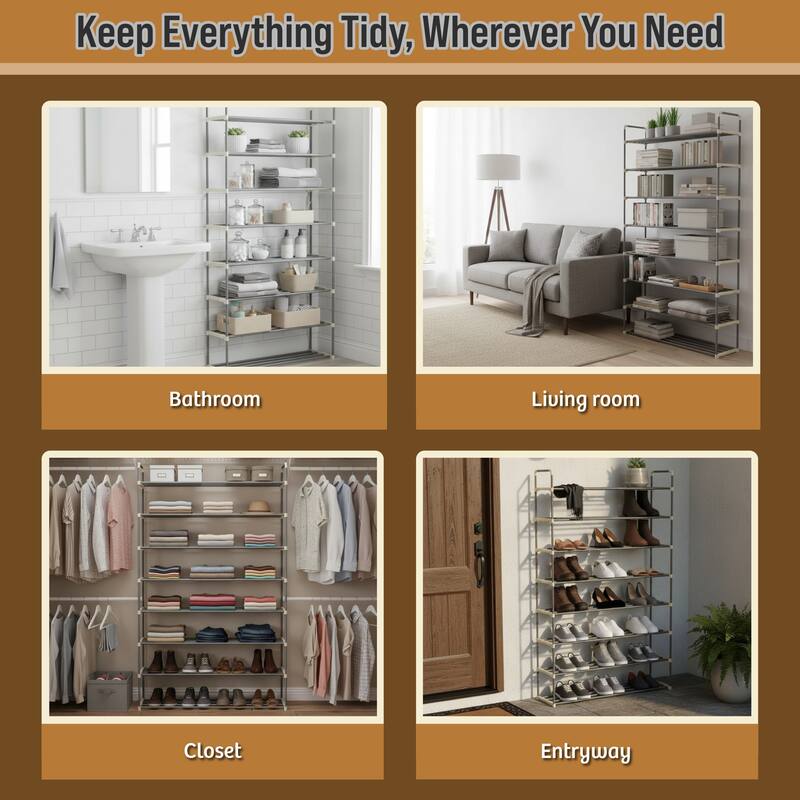 Shoe Rack – Multi -Tier Shoe Organizer by Hastings Home (Gray)