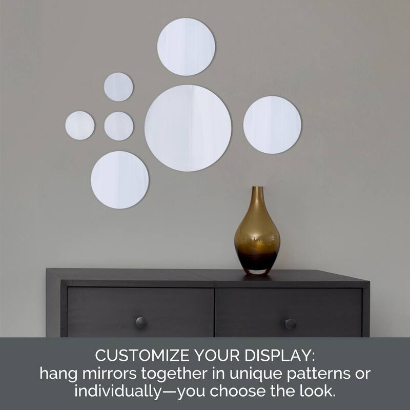 Elements Glass Round Mirrors, Set of 7