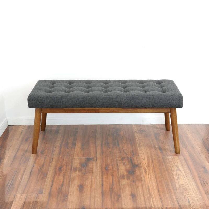 GDFStudio - Delilah Mid-Century Modern Fabric Upholstered Bench with Velvet Cushion - 43"W