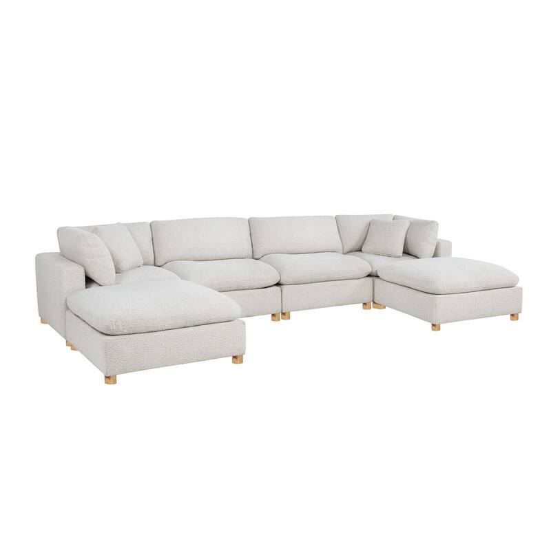 Best Quality Furniture 4-Piece Sectional Boucle Fabric
