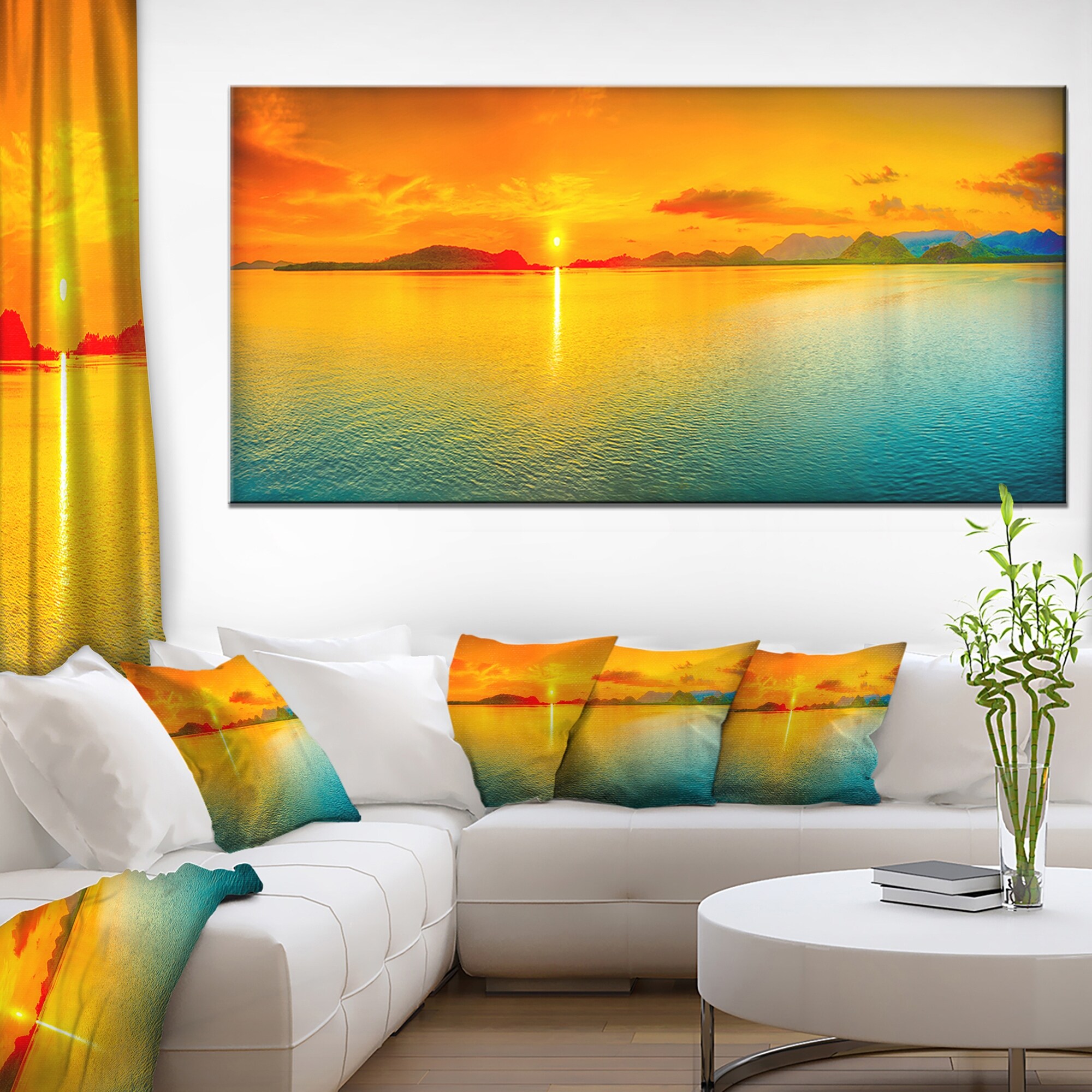 Designart - Sunset Over Sea Panorama - Seascape Photography  Mini-image