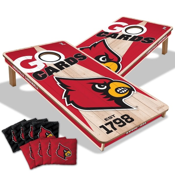 slide 2 of 6, Louisville Cardinals NCAA 2x4 Cornhole Board Set Include Carrying Case